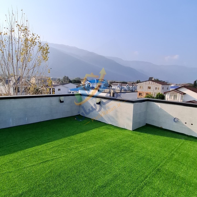 ویلای مدرن لاکچری داخل شهرک با روف اختصاصی، سه خواب مستر و ویوی همزمان ساحل و جنگل نمای روف گاردن و کوه جنگلی