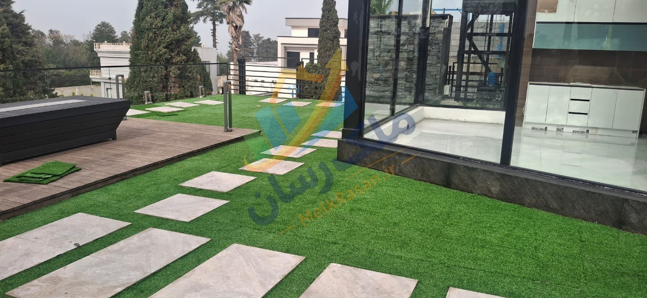 IMG-20260218-WA0471 ویلا دوبلکس هوشمند در چلک نوشهر | ۵۵۰ متر بنا ۴۵۰ متر زمین نمای روف گاردن