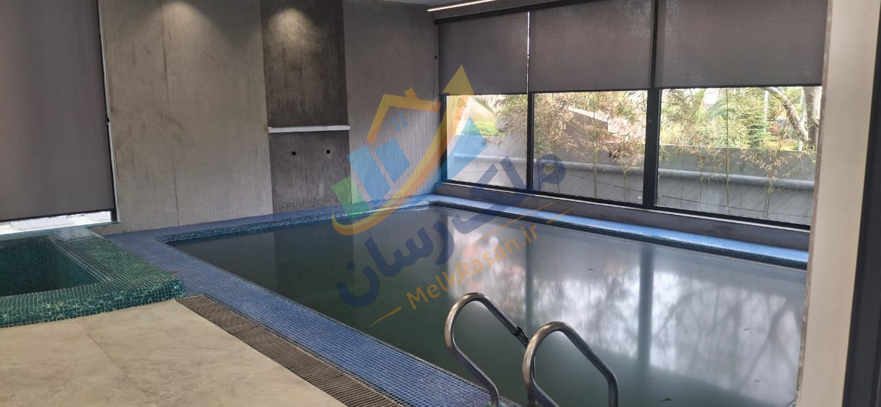 IMG-20260218-WA0571 ویلا دوبلکس هوشمند در چلک نوشهر | ۵۵۰ متر بنا ۴۵۰ متر زمین نمای استخر